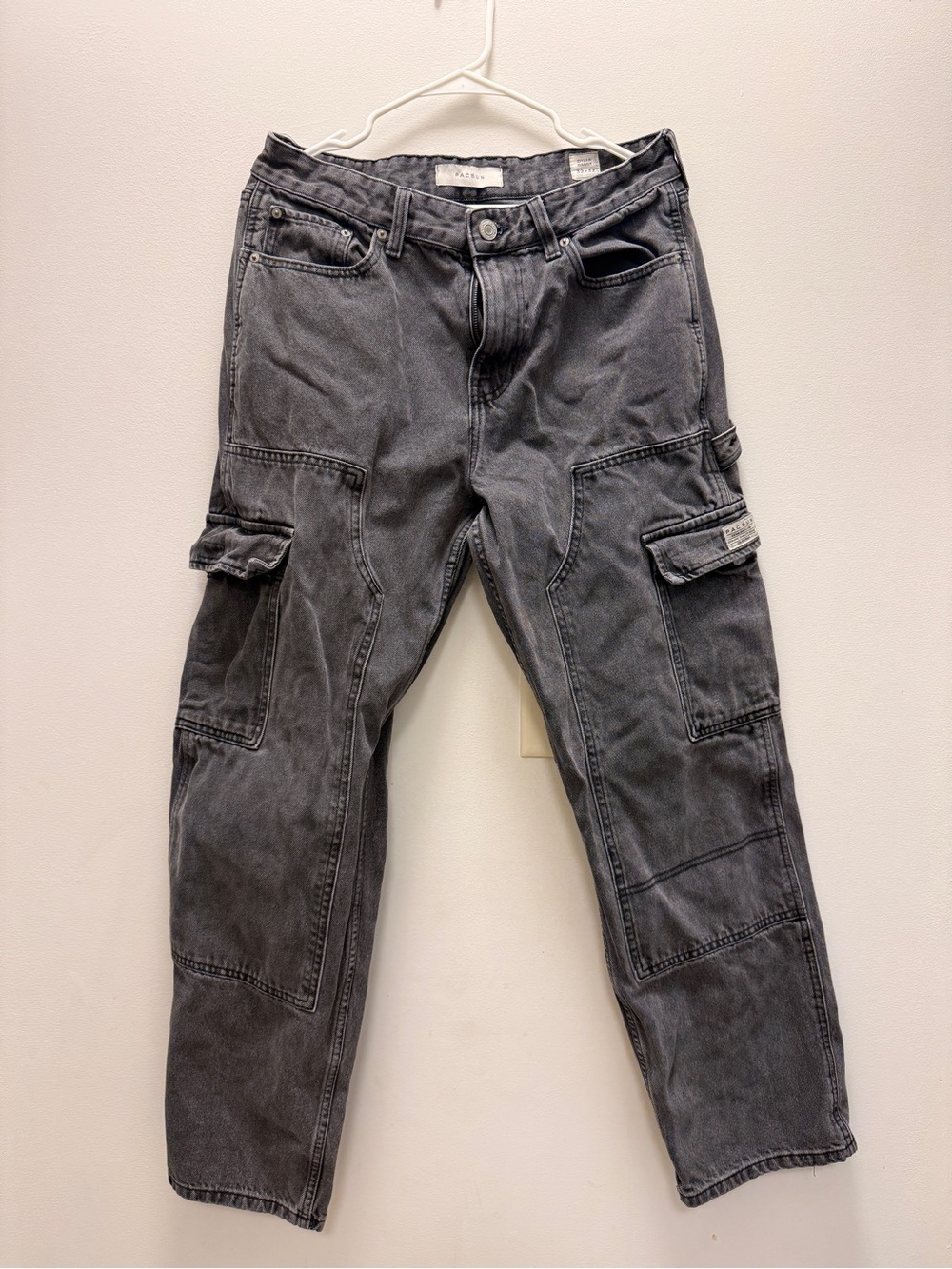 PacSun Men's Gray Straight Cargo Jeans